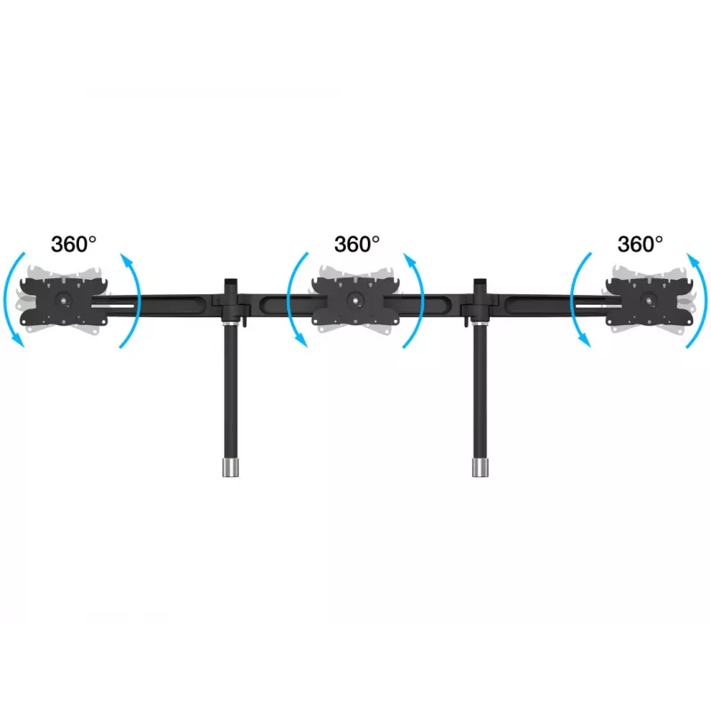 Kit de ampliación para soporte de mesa de triple monitor MULTIBRACKETS M VESA para 3 pantallas de 24–32 pulgadas hasta 24 kg, aluminio/plástico, negro