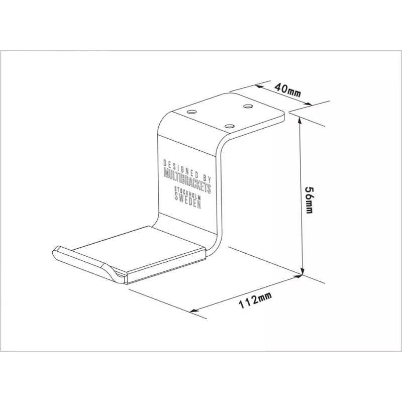 Soporte para auriculares Multibrackets M Headset Holder escritorio plata, soporte para auriculares, aluminio, 52 g, plata