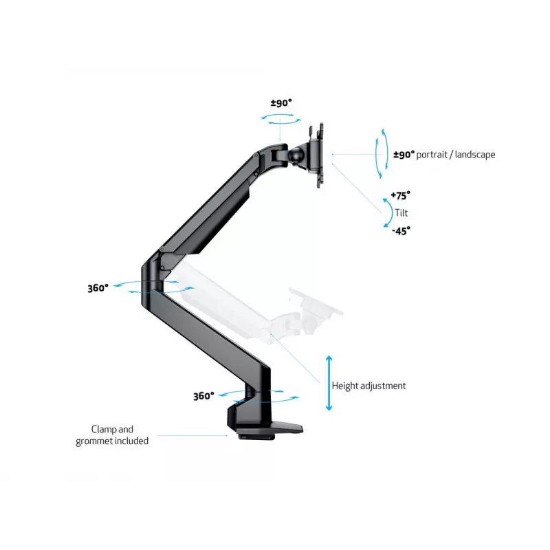 Multibrackets M VESA Gasliftarm individual negro HD