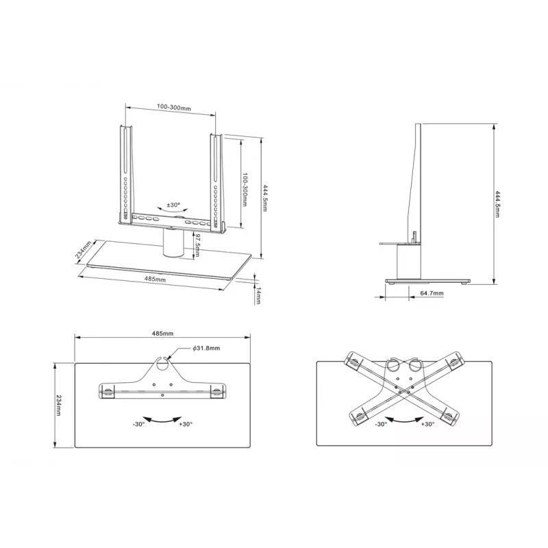 Multibrackets M VESA Tablestand Turn Small MAX 300x300 negro