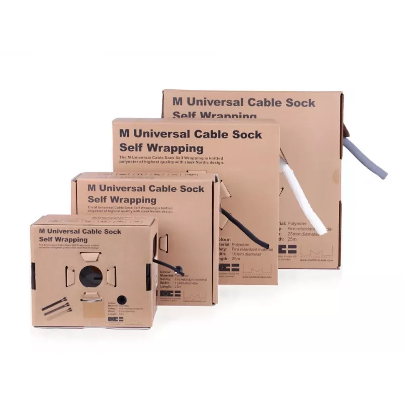 Multibrackets M funda de cables autoenrollable universal 10 mm blanco 25 m poliéster