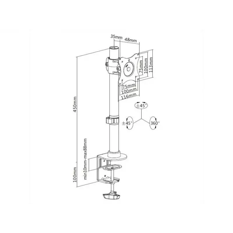 Soporte de escritorio Multibrackets M Deskmount Basic Single