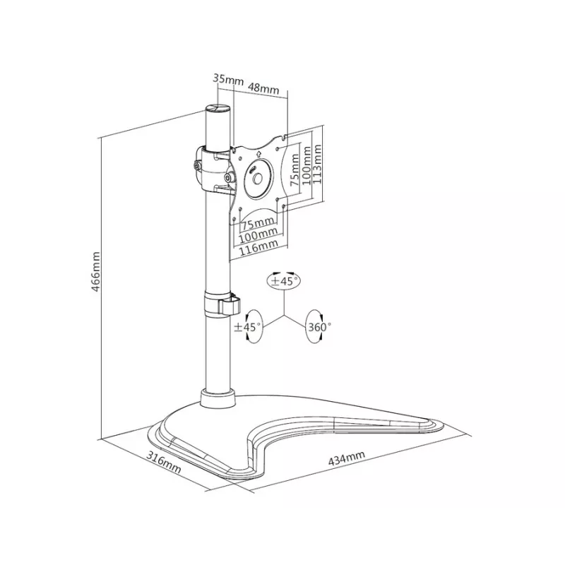 Soporte de escritorio Multibrackets M Deskstand Basic Single