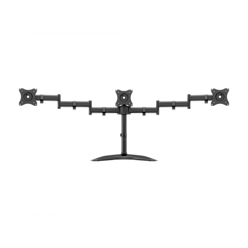Soporte de escritorio para monitor MULTIBRACKETS M Deskstand Basic Triple — para 3 monitores, VESA 75x75–100x100, admite hasta 24 kg, para pantallas de 15 a 27 pulgadas, negro