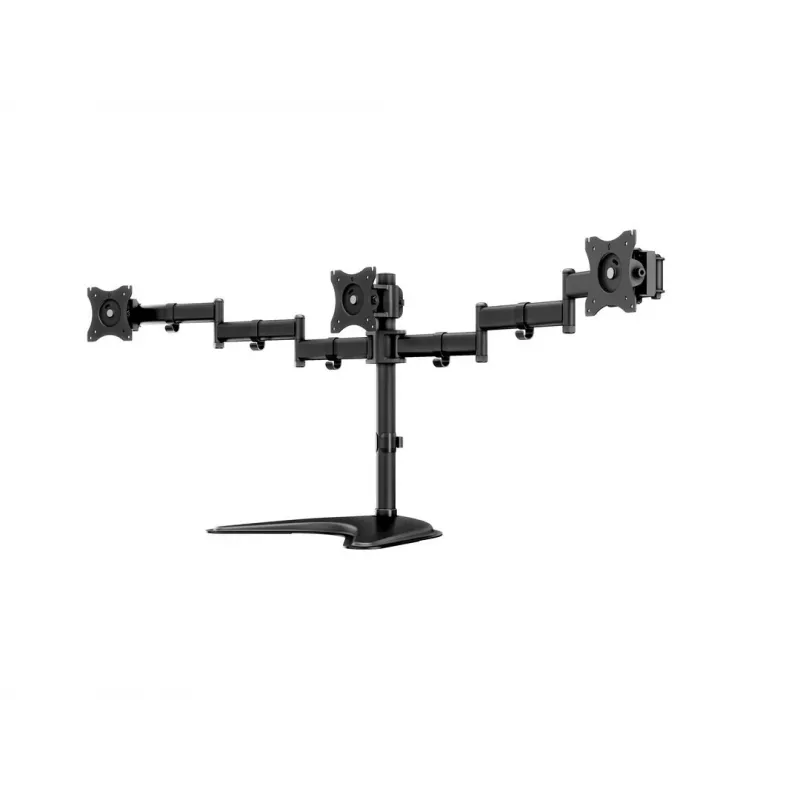 Soporte de escritorio para monitor MULTIBRACKETS M Deskstand Basic Triple — para 3 monitores, VESA 75x75–100x100, admite hasta 24 kg, para pantallas de 15 a 27 pulgadas, negro