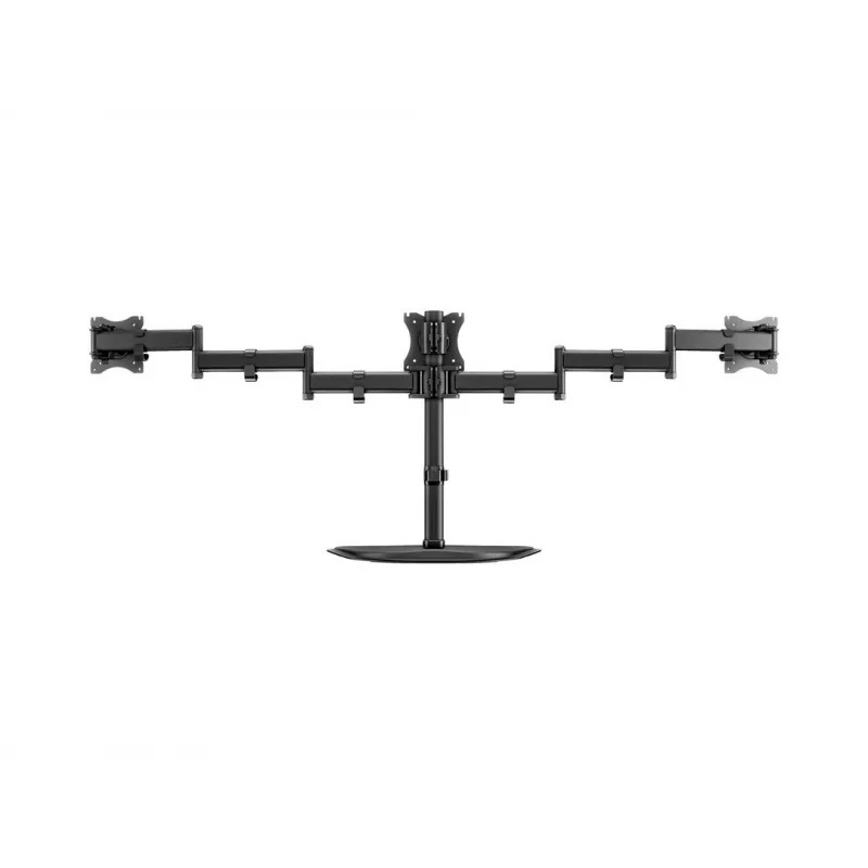Soporte de escritorio para monitor MULTIBRACKETS M Deskstand Basic Triple — para 3 monitores, VESA 75x75–100x100, admite hasta 24 kg, para pantallas de 15 a 27 pulgadas, negro