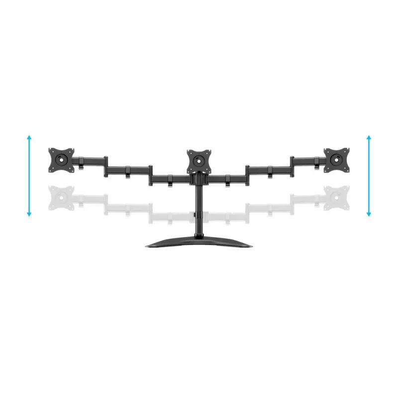 Soporte de escritorio para monitor MULTIBRACKETS M Deskstand Basic Triple — para 3 monitores, VESA 75x75–100x100, admite hasta 24 kg, para pantallas de 15 a 27 pulgadas, negro