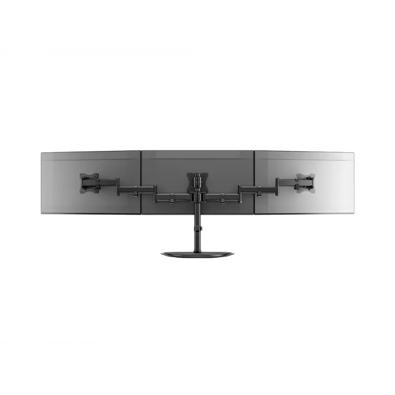 Soporte de escritorio para monitor MULTIBRACKETS M Deskstand Basic Triple — para 3 monitores, VESA 75x75–100x100, admite hasta 24 kg, para pantallas de 15 a 27 pulgadas, negro
