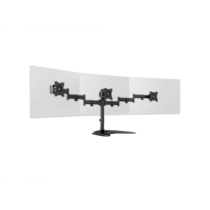 Soporte de escritorio para monitor MULTIBRACKETS M Deskstand Basic Triple — para 3 monitores, VESA 75x75–100x100, admite hasta 24 kg, para pantallas de 15 a 27 pulgadas, negro