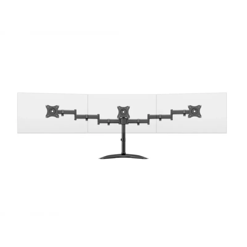 Soporte de escritorio para monitor MULTIBRACKETS M Deskstand Basic Triple — para 3 monitores, VESA 75x75–100x100, admite hasta 24 kg, para pantallas de 15 a 27 pulgadas, negro