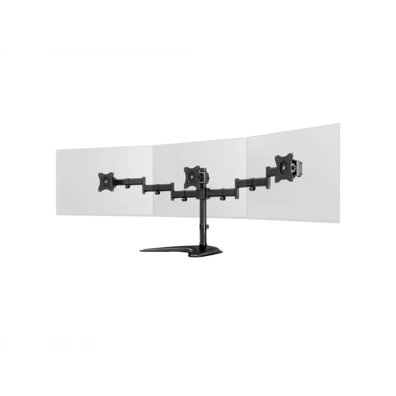 Soporte de escritorio para monitor MULTIBRACKETS M Deskstand Basic Triple — para 3 monitores, VESA 75x75–100x100, admite hasta 24 kg, para pantallas de 15 a 27 pulgadas, negro