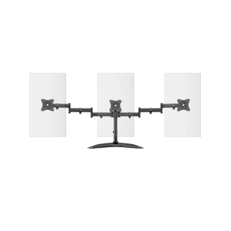 Soporte de escritorio para monitor MULTIBRACKETS M Deskstand Basic Triple — para 3 monitores, VESA 75x75–100x100, admite hasta 24 kg, para pantallas de 15 a 27 pulgadas, negro