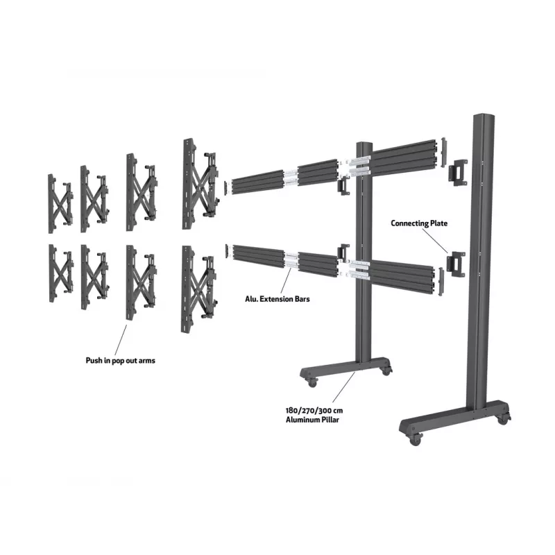 Extensión de raíl Multibrackets M Pro Series aluminio 180 mm