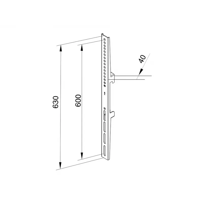 Brazo de montaje para pantalla plana Multibrackets M Pro Series Fixed Arms 600 mm, acero, negro, pack de 2