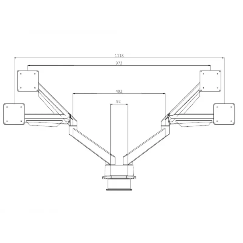 Multibrackets M VESA Gas Lift Arm Dual Side by Side negro pinza 20 kg 15-32 pulgadas