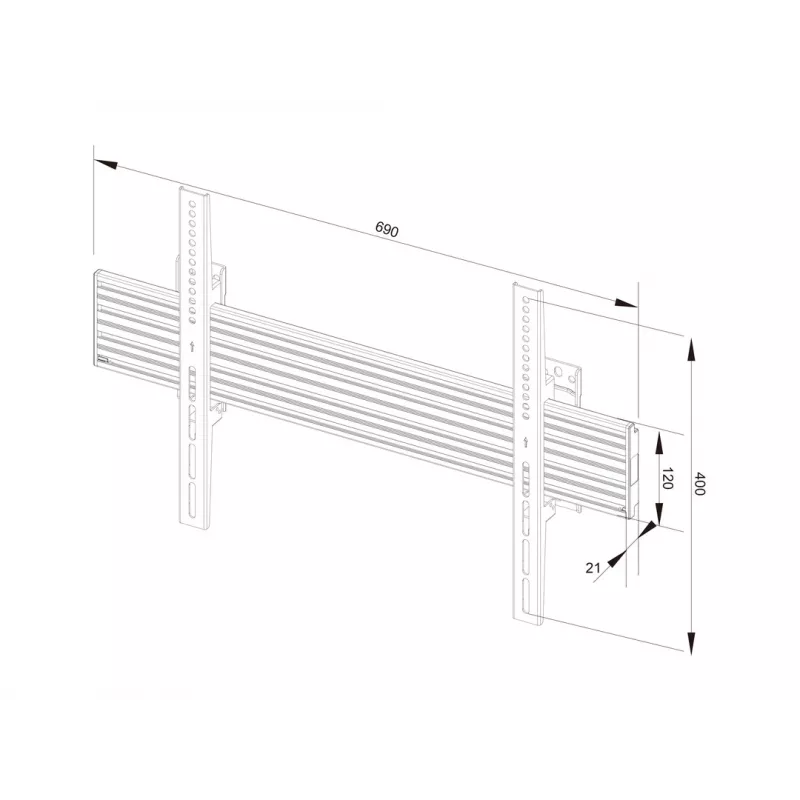Multibrackets M Wallmount Pro MBW1U Fixed negro 50 kg 40-65 pulgadas
