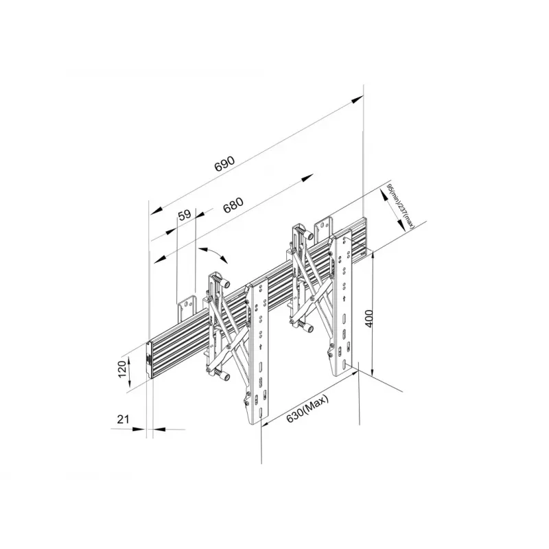 Soporte de pared Multibrackets M Wallmount Pro MBW1U negro 30 kg 40-65 pulgadas