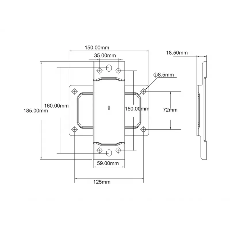 Multibrackets M Pro Series - Wallmount Plate Small