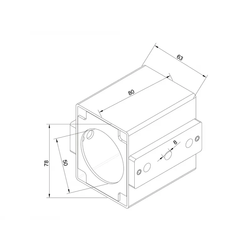 Plantilla de perforación de mástil MULTIBRACKETS M Pro Series — carcasa de acero, negro, 76,5×78,2 mm, 1,5 kg