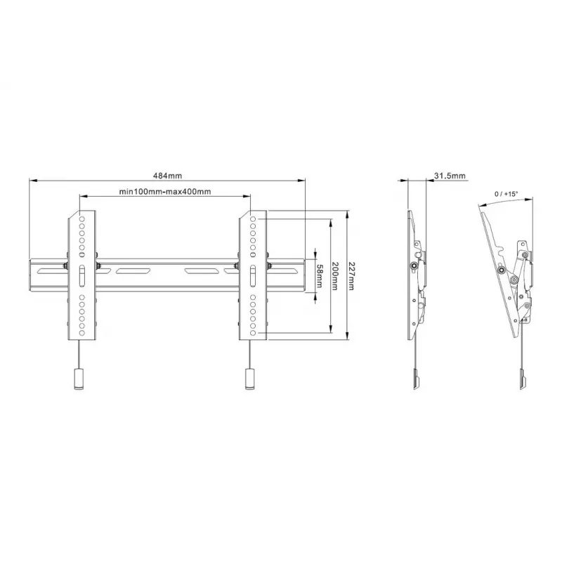 Soporte de pared para TV Multibrackets M OLED Super Slim Tilt 50 kg 32-65