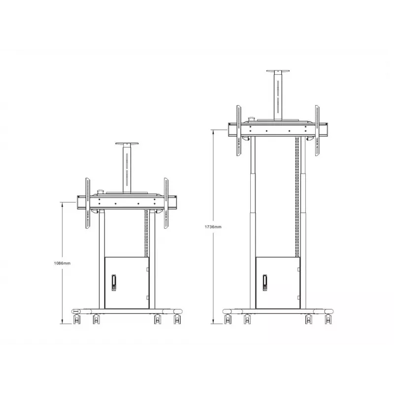 Multibrackets M Motorized Floorstand 120 kg Negro incl. armario y estante para cámara
