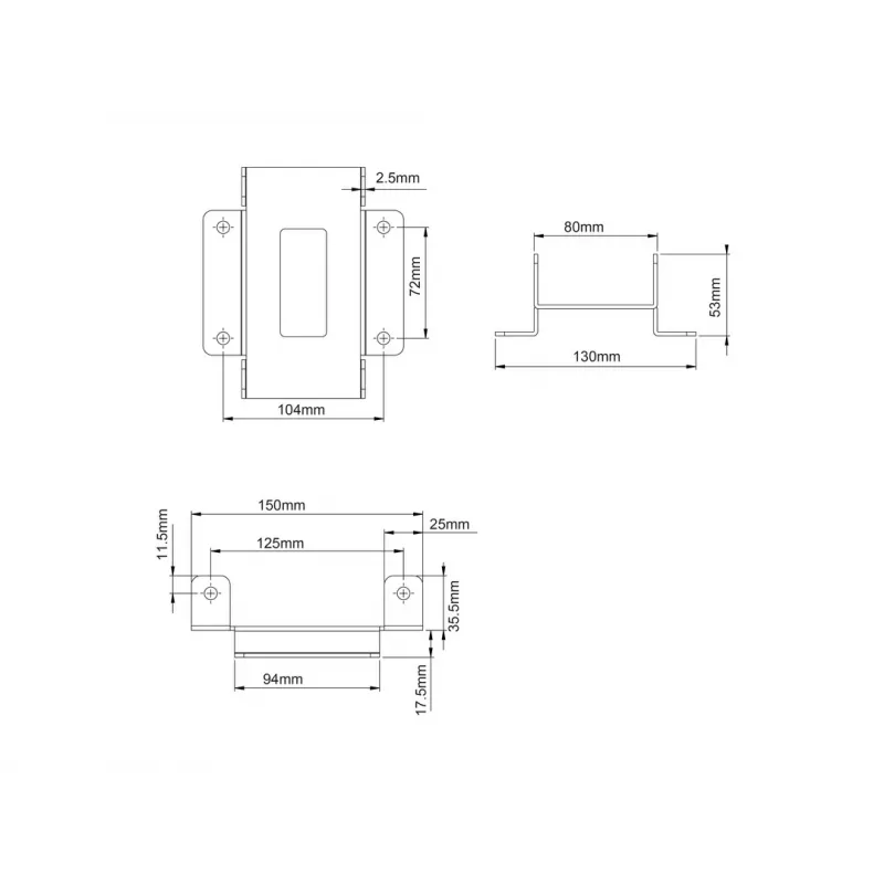 Placa para dispositivos Multibrackets M Pro Series placa de unión Negro Acero 2,1 kg