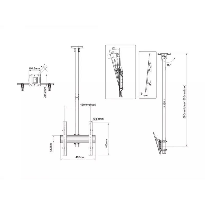 Multibrackets M Soporte de techo Pro MBC1U VESA 400