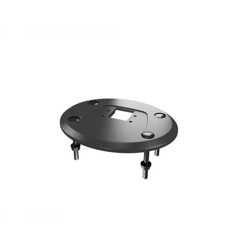 Base pasante MULTIBRACKETS M Deskmount HD — carcasa de aluminio, negra, Ø 21 cm, alto 40 mm, 500 g