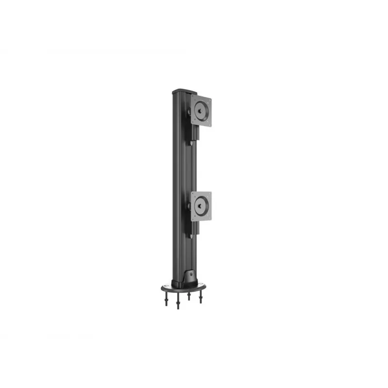 Base pasante MULTIBRACKETS M Deskmount HD — carcasa de aluminio, negra, Ø 21 cm, alto 40 mm, 500 g