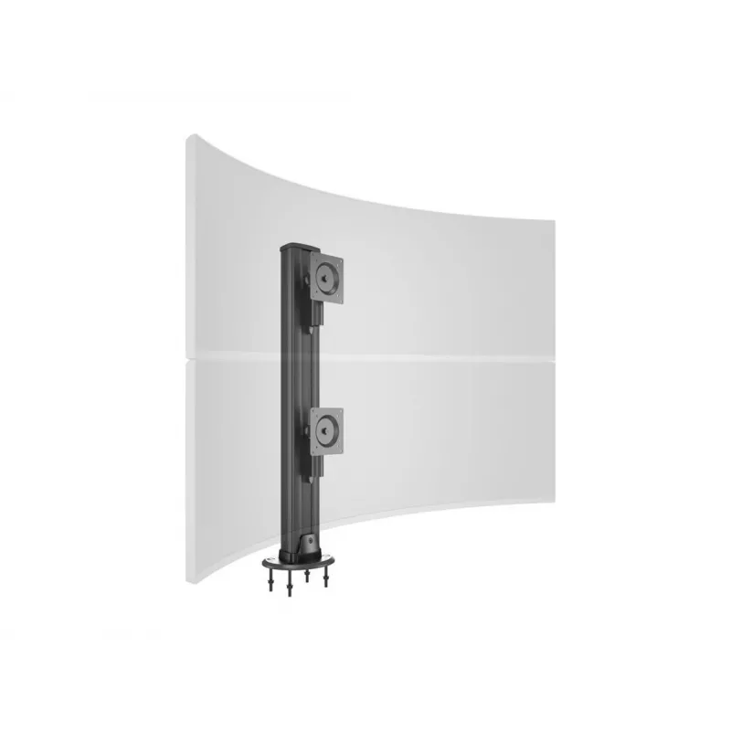 Base pasante MULTIBRACKETS M Deskmount HD — carcasa de aluminio, negra, Ø 21 cm, alto 40 mm, 500 g