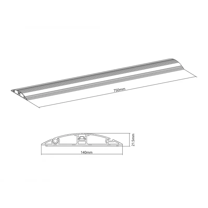 Multibrackets M Cubierta de cables para suelo Aluminio – 139 mm ancho – 750 mm largo