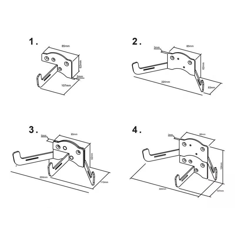 Gestión de cables de pared Multibrackets M Acero Blanco — para una gestión ordenada de cables