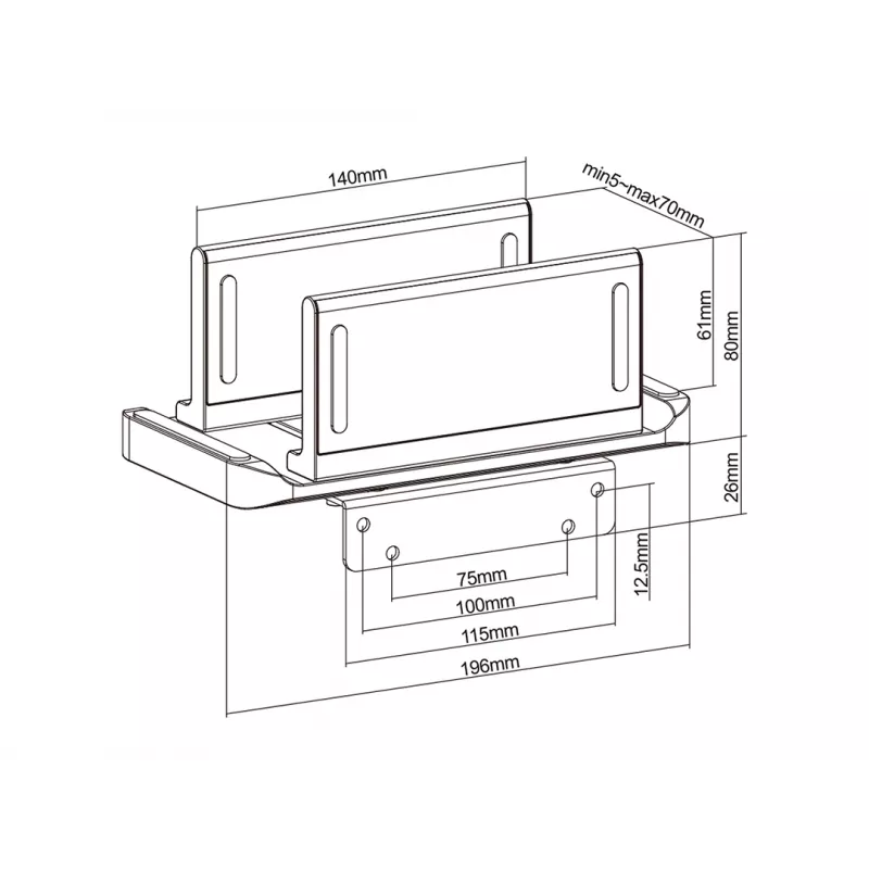 Soporte de sobremesa para CPU Multibrackets M Thin Client 3 kg 7 cm de ancho