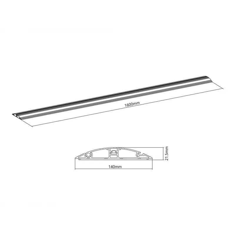 Multibrackets M canaleta para cables de suelo negro – 139 mm de ancho – 1600 mm de largo