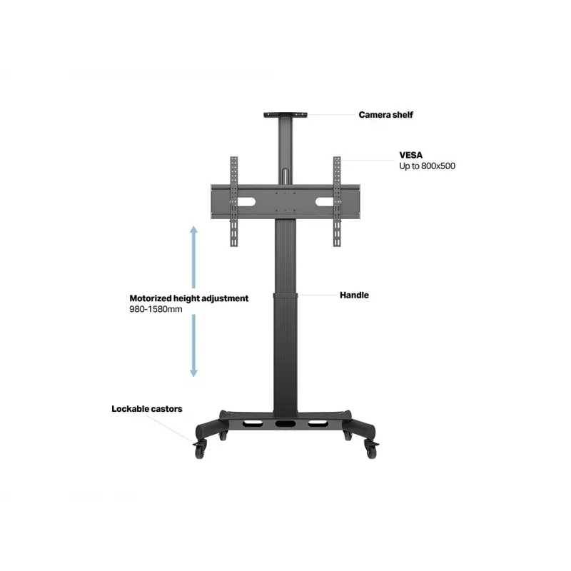 Multibrackets M soporte de suelo motorizado Public de columna única 170 HD 60 kg de capacidad 32-75