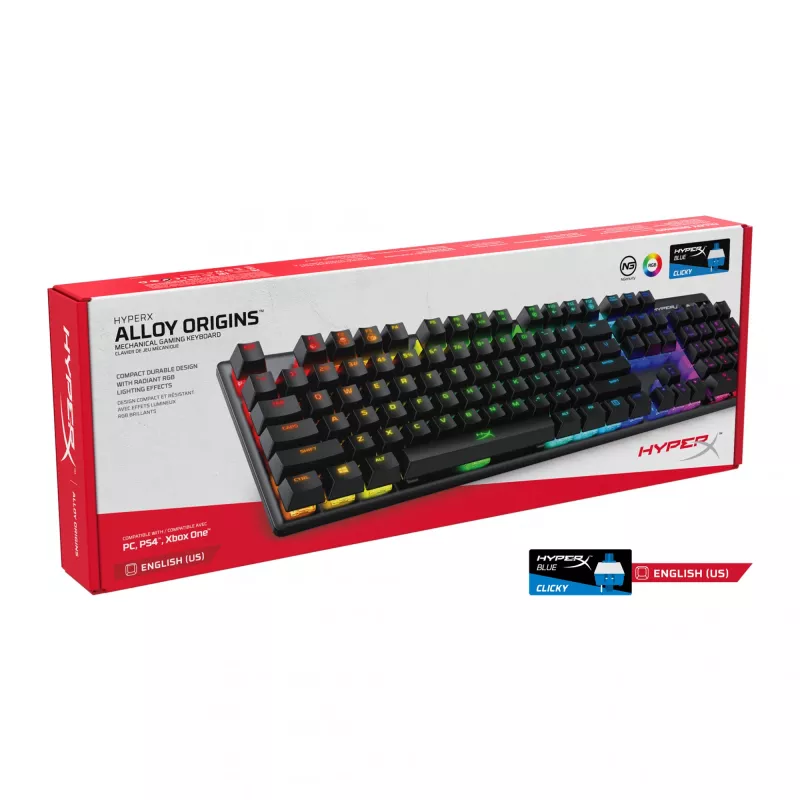 HyperX Alloy Origins Teclado Gaming USB QWERTY Inglés de EE. UU. Negro