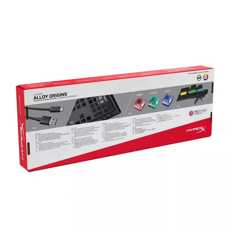 HyperX Alloy Origins Teclado Gaming USB QWERTY Inglés de EE. UU. Negro