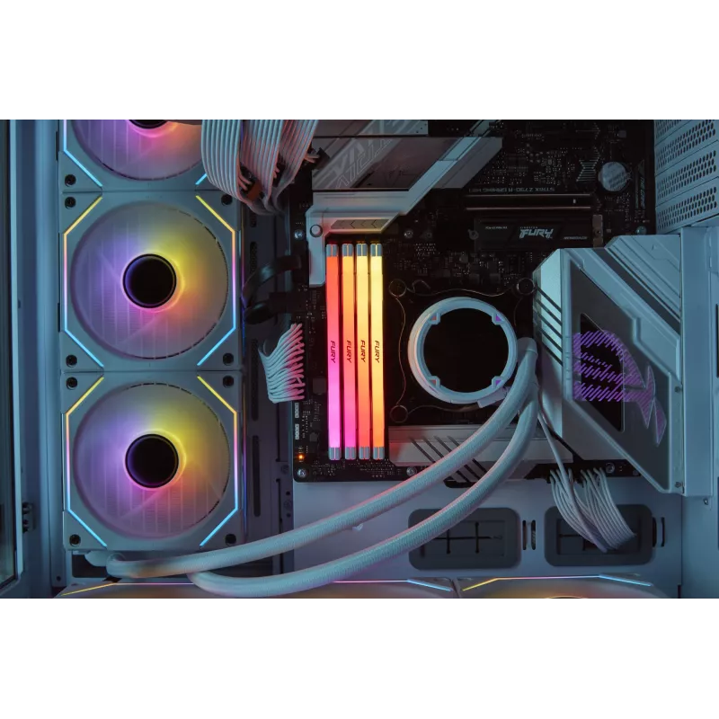 Kingston Technology FURY 16GB 6400MT/s DDR5 CL32 DIMM Renegade RGB Blanco XMP