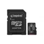 Tarjeta microSDXC Kingston 128 GB Industrial C10 A1 pSLC UHS-I, 100 MB/s lectura, 80 MB/s escritura, V30/U3, negra + adaptador SD