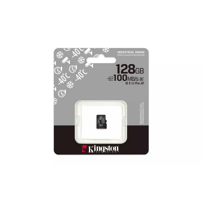 Kingston Technology 128GB microSDXC Industrial C10 A1 pSLC Card pack individual sin adaptador