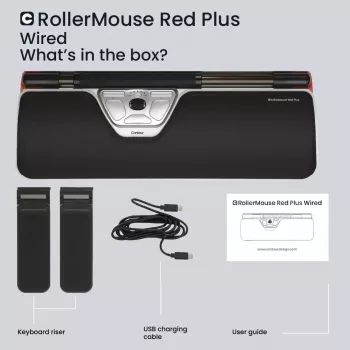 Ratón ergonómico con cable Contour Design RollerMouse Red Plus USB-C 2800 DPI