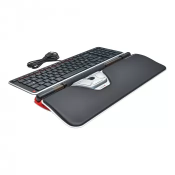 Contour Design RollerMouse Red Plus + Balance con cable, tamaño completo (100 %), con cable, USB, QWERTY, negro, ratón incluido