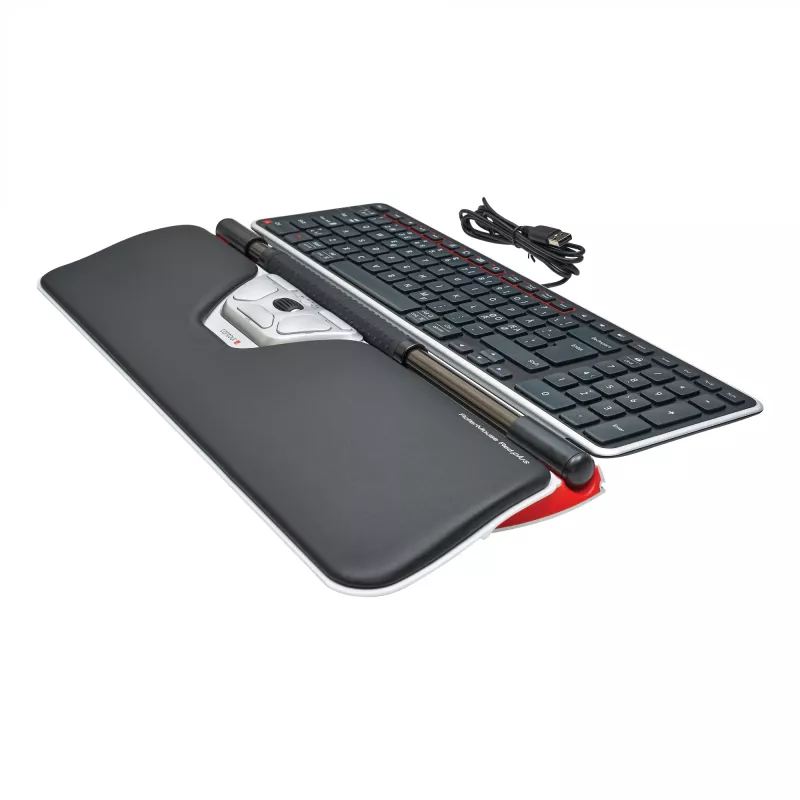 Contour Design RollerMouse Red Plus + Balance con cable, tamaño completo (100 %), con cable, USB, QWERTY, negro, ratón incluido