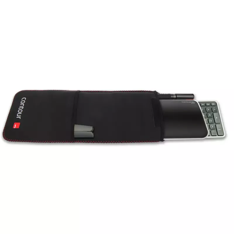 Contour RollerMouse Red Plus WL Travel Kit — inalámbrico RF, formato de teclado tamaño completo, negro, incluye ratón y reposamuñecas