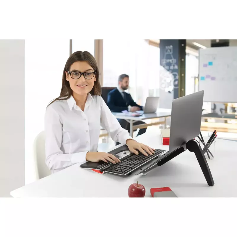 Contour RollerMouse Red Plus WL Travel Kit — inalámbrico RF, formato de teclado tamaño completo, negro, incluye ratón y reposamuñecas