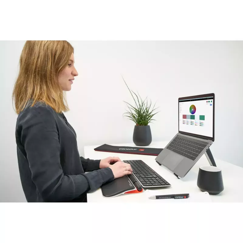 Contour RollerMouse Red Plus WL Travel Kit — inalámbrico RF, formato de teclado tamaño completo, negro, incluye ratón y reposamuñecas