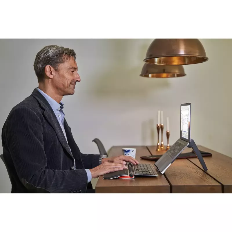Contour RollerMouse Red Plus WL Travel Kit — inalámbrico RF, formato de teclado tamaño completo, negro, incluye ratón y reposamuñecas