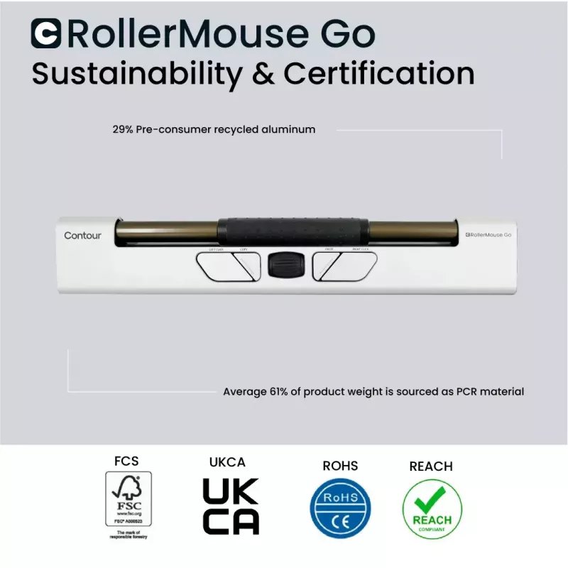 Ratón Contour Design RollerMouse Go RF inalámbrico Bluetooth USB Type-A