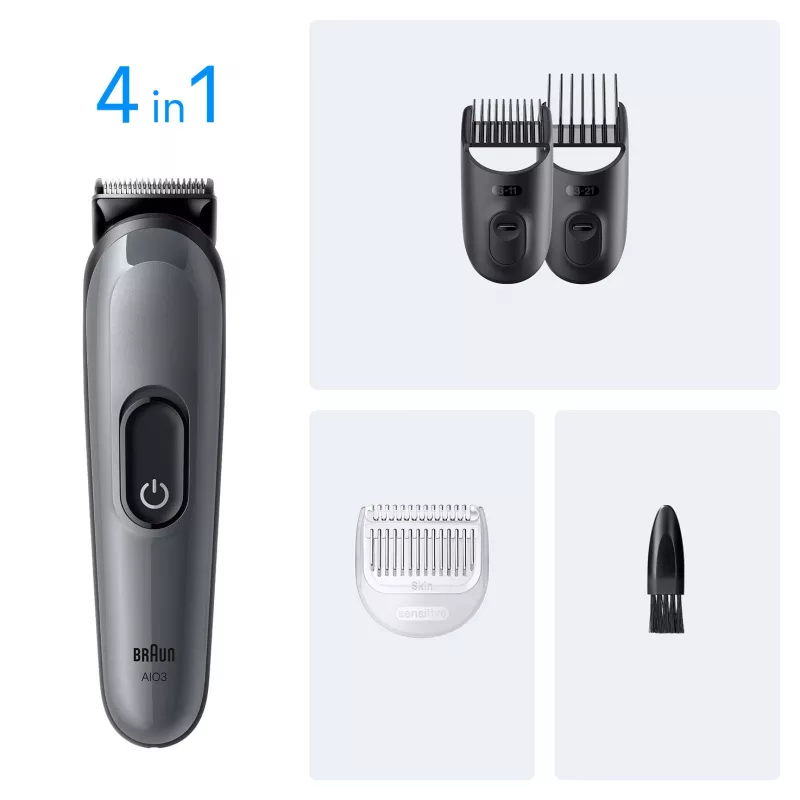 Braun AIO3500 cortapelos/recortadora negro, gris 14 níquel-metal hidruro (NiMH)