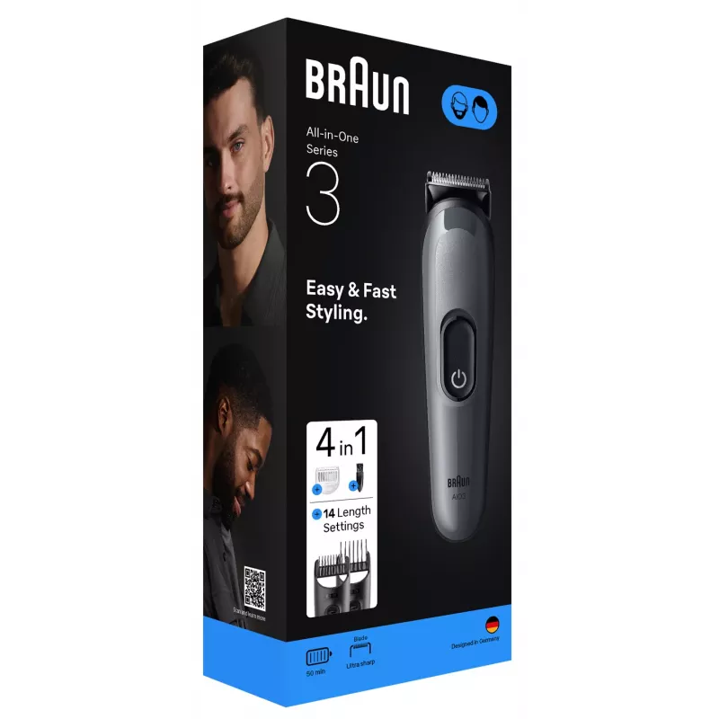 Braun AIO3500 cortapelos/recortadora negro, gris 14 níquel-metal hidruro (NiMH)